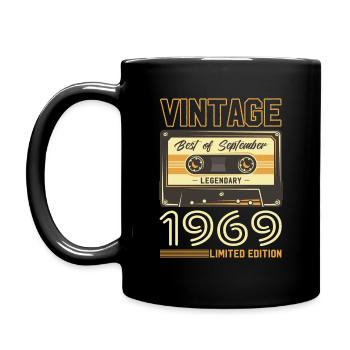 55th Birthday Cassette September 1969 Year 69 - Full Colour Mug - black - Left