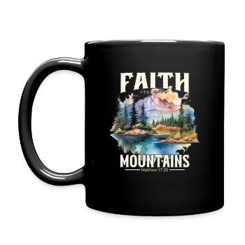Faith can move Mountains, Matthew 17:20 - Tasse einfarbig - Schwarz - Links