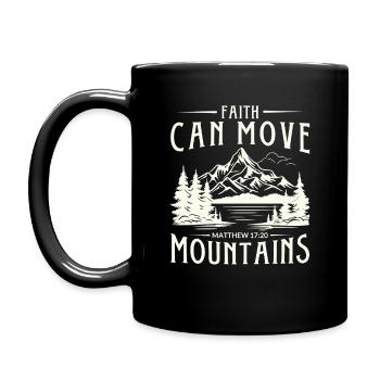 Faith can move Mountains, christliches Geschenk. - Tasse einfarbig - Schwarz - Links