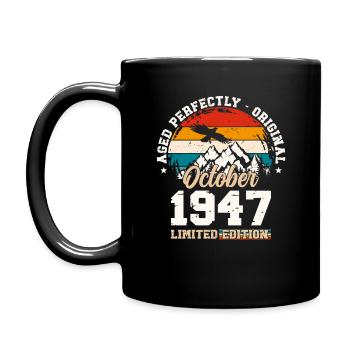 77e anniversaire Légende Octobre 1947 Volume 47 - Mug uni - noir - Gauche