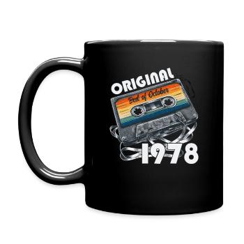 46th Birthday Vintage October 1978 Cassette 1978 - Full Colour Mug - black - Left