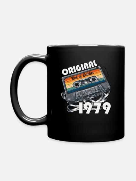45. Geburtstag Vintage Oktober 1979 Jahrgang 79 - Tasse einfarbig - Schwarz