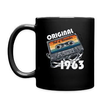 61ème anniversaire Millésime Novembre 1963 Cassette 1963 - Mug uni - noir - Gauche