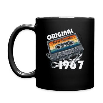 57ème Anniversaire Millésime Novembre 1967 Cassette 1967 - Mug uni - noir - Gauche