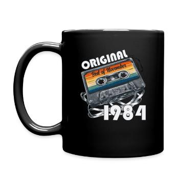 40ème Anniversaire Millésime Novembre 1984 Cassette 84 - Mug uni - noir - Gauche
