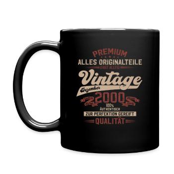 24. Geburtstag Vintage Dezember 2000 Jahrgang - Tasse einfarbig - Schwarz - Links