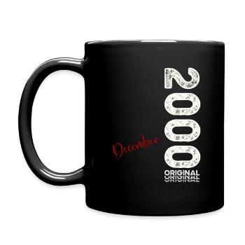 24. Geburtstag Vintage Dezember 2000 Jahrgang - Tasse einfarbig - Schwarz - Links