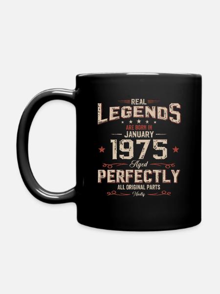 50e anniversaire Légendaire depuis janvier Né en 1975 - Mug uni - noir