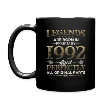 33e anniversaire Légendaire depuis février Né en 1992 - Mug uni - noir - Gauche