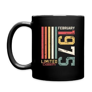 50th Birthday Gift Husband Original February 1975 - Full Colour Mug - black - Left