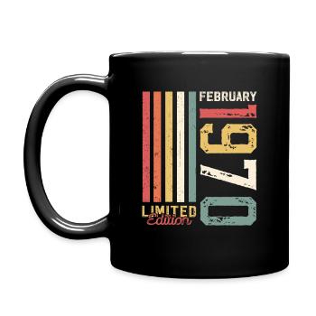 55ème anniversaire cadeau mari Original février 1970 - Mug uni - noir - Gauche