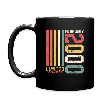 25ème anniversaire cadeau mari Original février 2000 - Mug uni - noir - Gauche