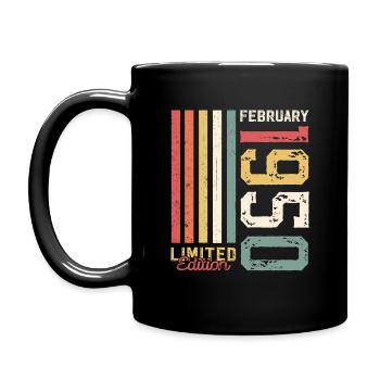 75ème anniversaire cadeau mari Original février 1950 - Mug uni - noir - Gauche