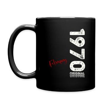 55ème anniversaire cadeau mari Original février 1970 - Mug uni - noir - Gauche
