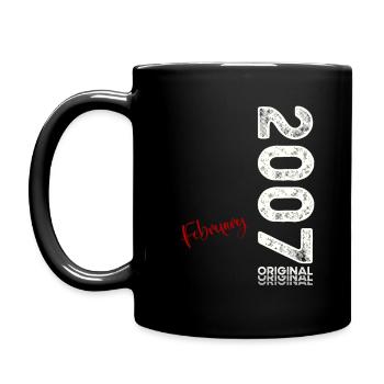 18. Geburtstag Geschenk Mann Original Februar 2007 - Tasse einfarbig - Schwarz - Links