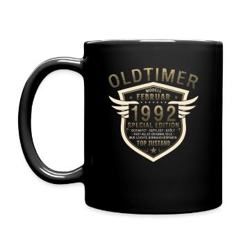 33. Geburtstag Oldtimer Februar Jahrgang 1992 - Tasse einfarbig - Schwarz - Links
