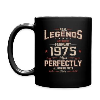 50th Birthday Gift Husband Original February 1975 - Full Colour Mug - black - Left