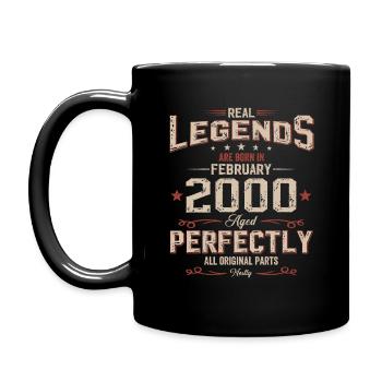 25ème anniversaire cadeau mari Original février 2000 - Mug uni - noir - Gauche
