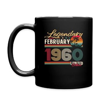 65th Birthday Gift Man Original February 1960 - Full Colour Mug - black - Left