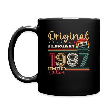 Cadeau d'anniversaire 38 ans Homme Original Février 1987 - Mug uni - noir - Gauche
