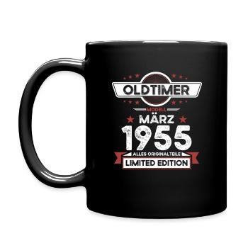 70. Geburtstag Oldtimer März Jahrgang 1955 - Tasse einfarbig - Schwarz - Links