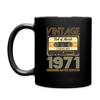 55ème anniversaire cadeau mari cassette mars 1971 - Mug uni - noir - Gauche