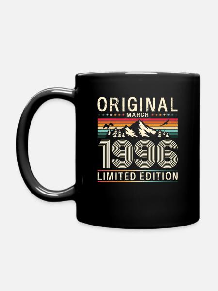 30ème anniversaire cadeau mari Vintage mars 1996 - Mug uni - noir