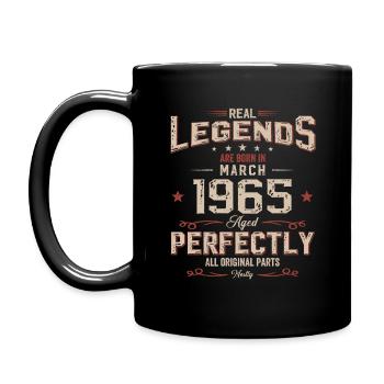60. Geburtstag Geschenk Mann Original März 1965 - Tasse einfarbig - Schwarz - Links