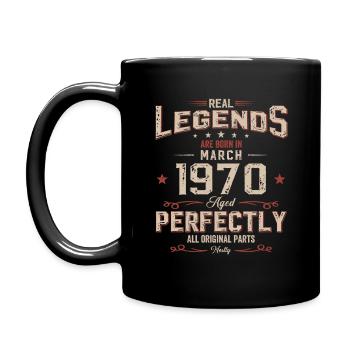 55ème anniversaire Cadeau Homme Légende Mars 1970 - Mug uni - noir - Gauche