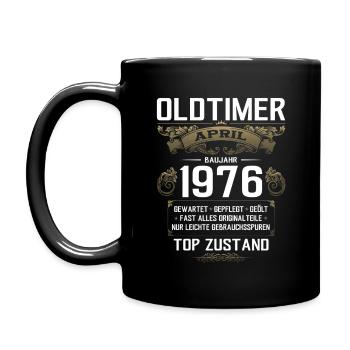 50. Geburtstag Oldtimer April Jahrgang 1976 - Tasse einfarbig - Schwarz - Links