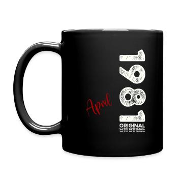 44th Birthday Original April Vintage 1981 - Full Colour Mug - black - Left