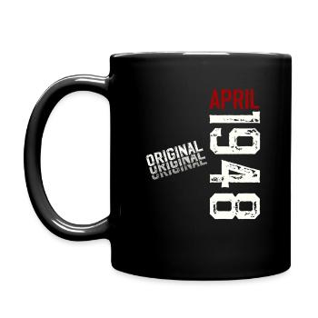 77th Birthday Legend April Born in 1948 - Full Colour Mug - black - Left