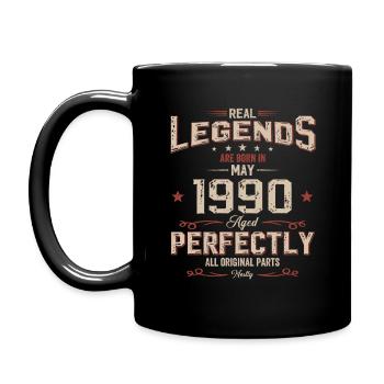 35ème anniversaire cadeau mari Original mai 1990 - Mug uni - noir - Gauche