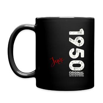 75ème Anniversaire Original Juin Millésime 1950 - Mug uni - noir - Gauche