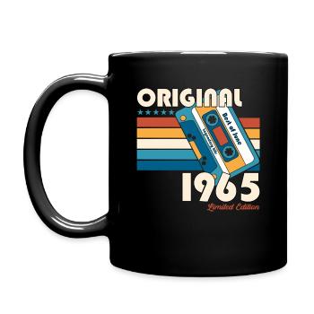 60th Birthday Cassette June 1965 - Full Colour Mug - black - Left
