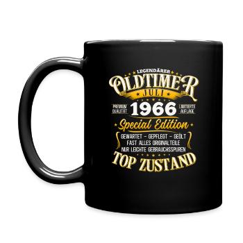 60. Geburtstag Oldtimer Juli Jahrgang 1966 - Tasse einfarbig - Schwarz - Links