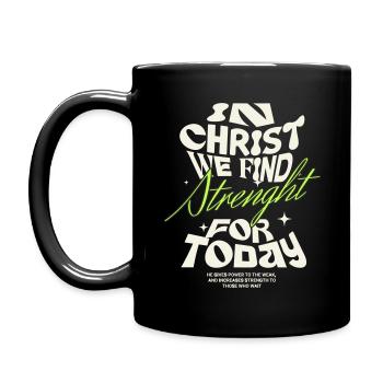 Design In Christus, Stärke, Geistliche Stärke - Tasse einfarbig - Schwarz - Links