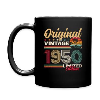 75th Birthday Original Vintage 1950 - Full Colour Mug - black - Left