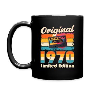 55th Birthday Original August 1970 - Full Colour Mug - black - Left