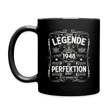 77th Birthday Legend August Born in 1948 - Full Colour Mug - black - Left