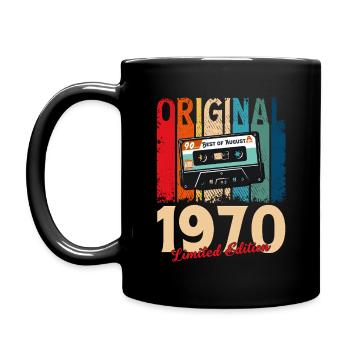 55th Birthday Original August 1970 - Full Colour Mug - black - Left