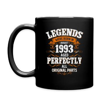 32nd Birthday Original Vintage August 1993 - Full Colour Mug - black - Left