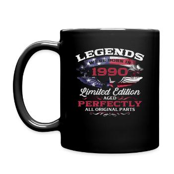35. Geburtstag Geschenk Mann Original 1990 - Tasse einfarbig - Schwarz - Links