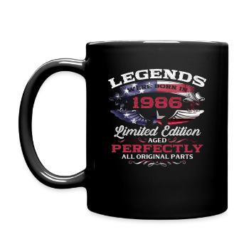 40ème Anniversaire Légendes Millésime 1986 - Mug uni - noir - Gauche
