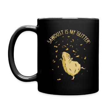Hamster shirt | Sawdust is my glitter hamster girl - Full Colour Mug - black - Left