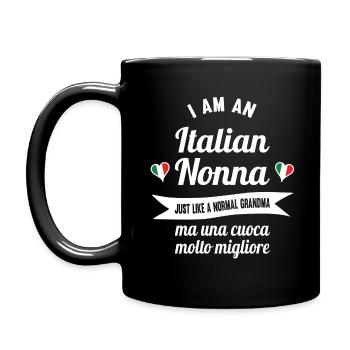 Italian Nonna - Italian grandma and great cook - Full Colour Mug - black - Left