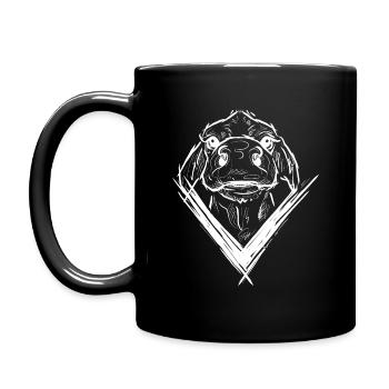 Calf V- Design Calf Baby Cow Calf Milk Calf - Full Colour Mug - black - Left