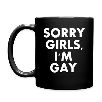 sorry girls im gay - Mug uni - noir - Gauche