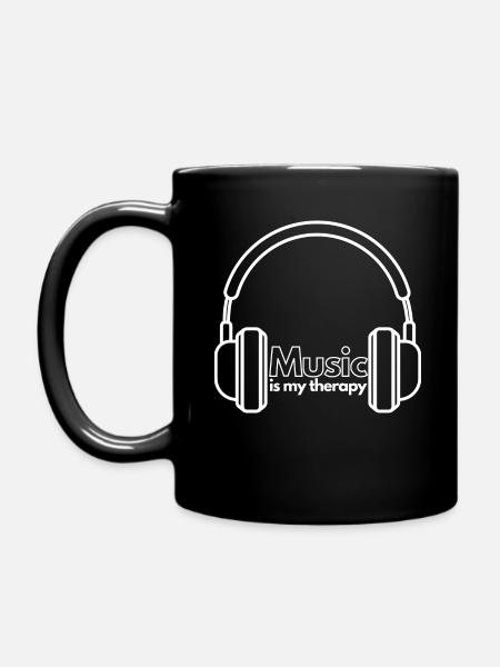 MUSIC IS MY THERAPY - Must have für Musik Fans - Tasse einfarbig - Schwarz