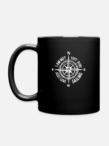 Compass boat sailor yacht sailboat sailing sailing - Full Colour Mug - black